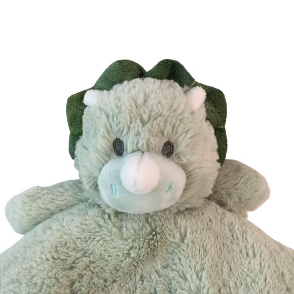 Kellytoy Luxe Green Dinosaur Lovey 14" Triceratops Baby Security Blanket Rattle - Picture 2 of 6
